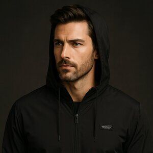 Travis Mathew Black Full-Zip Hoodie Jacket - Size Small